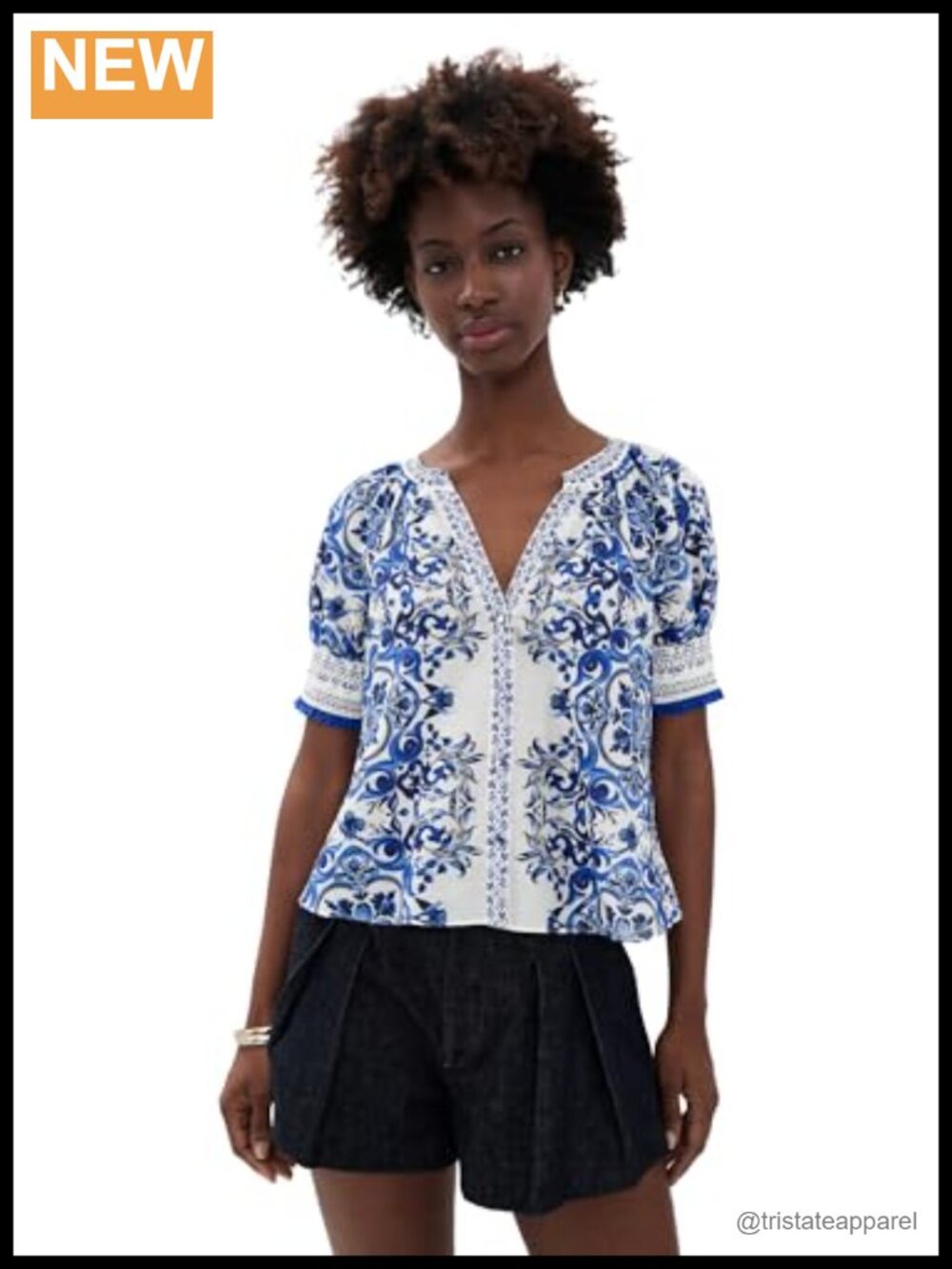 alice + olivia Floral Print Blouse 70% Cotton 30% Silk Non-Stretch Voile